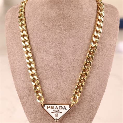 prada black triangle necklace|gold prada necklace dupe.